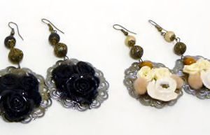 Aro con filigrana níquel y flores moda romántica