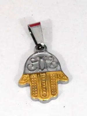 Dije acero quirúrgico manito Hamsa con dorado