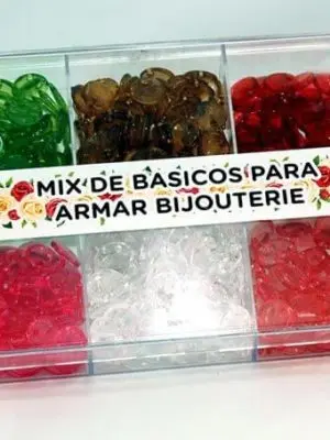 Set para armar en caja de acrílico con lentejas acrílicas para armado de bijou