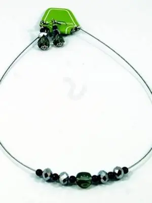 Conjunto de collar y aros - NEGRO Y GRIS