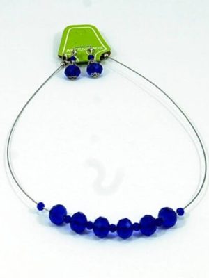 Conjunto de collar y aros - AZUL