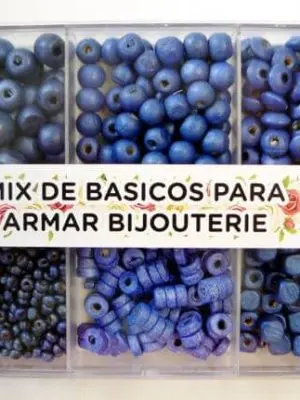 Caja de acrílico con maderas - Surtido de formas AZUL