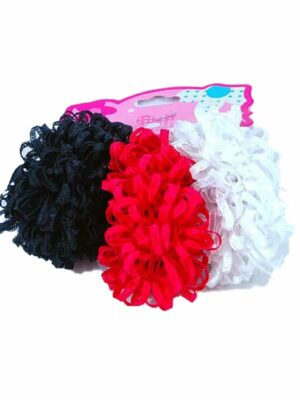 3 Scunci - NEGRO - ROJO - BLANCA