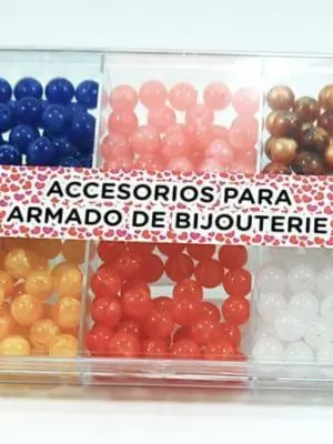 Caja acrílica con bolitas diámetro 10 de acrílico marmolado
