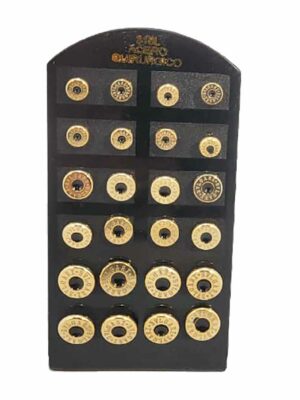 Blister x 12 aros de acero quirúrgico dorado tipo BULGARI