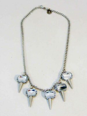 Collar choker de cadena y strass en puntas