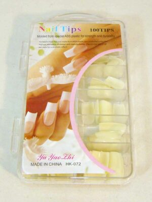 100 Uñas postizas COLOR NATURAL- Profesionales en caja acrílica