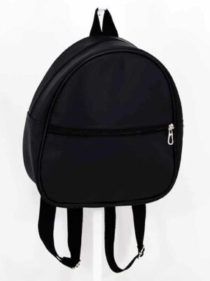 Mochila de cuero sintético 25x25x8 - Forrada - Marca CORAZONAR -NEGRA