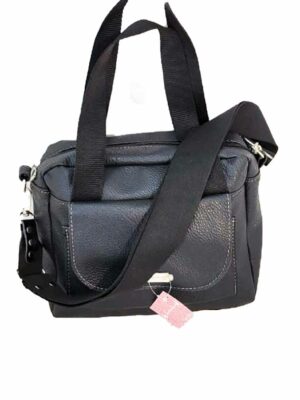 Bandolera bolsito de cuero sintético - 25x18x8 - Marca SETIEMBRE - NEGRA