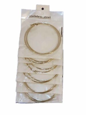 6 Pares aros argollas de acero quirúrgico de 4cm