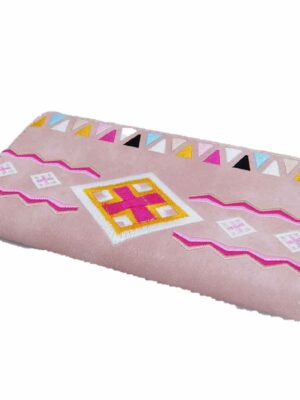 Billetera bordada de calidad - Cierre metálico - ROSA