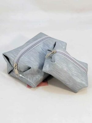 Juego de 2 porta neceser porta cosméticos - PLATEADO