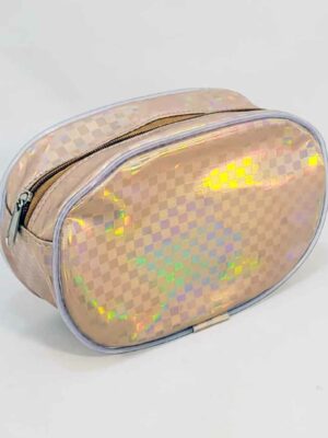 Porta cosméticos ovalado 20x13x7 - DORADO IRIDICENTE