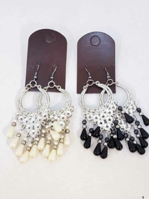 2 Pares de aros - NEGRO Y PERLA