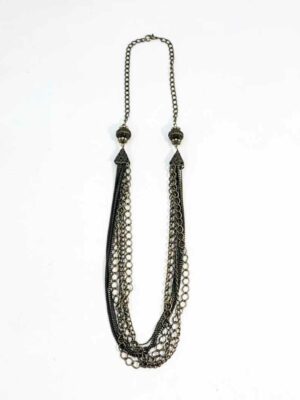Collar con lluvias de cadenas bronce