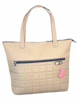 Bolso de cuero sintético 35x30x10 - Marca Septiembre - Forrada - ARENA