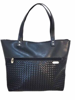 Bolso de cuero sintético 35x30x10 - Marca Septiembre - Forrada - NEGRA