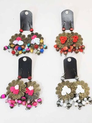 4 Pares de aros flor