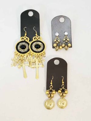 3 Pares de aros dorados