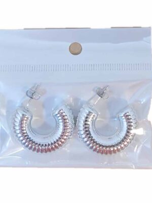 Par de aros inflados - PLATEADO - ULTIMA MODA!!!!!!
