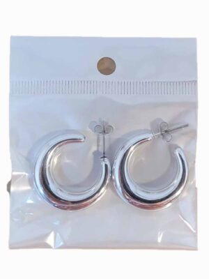 Par de aros inflados - PLATEADO - ULTIMA MODA!!!!!!