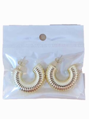 Par de aros inflados - DORADO - ULTIMA MODA!!!!!!