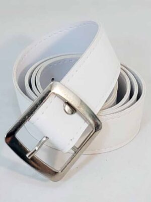 Cinto de símil cuero  - PASO 30 mm - BLANCO - 1,10 metro