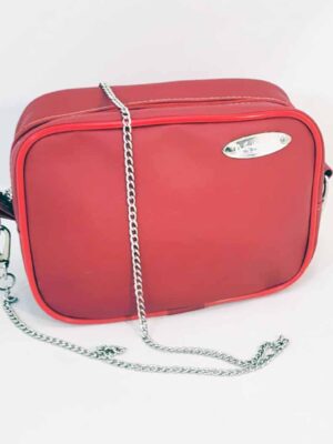 Bandolera de cuero sintético ULTIMA MODA!!!! - 15x19x7 - Marca SETIEMBRE - ROJA