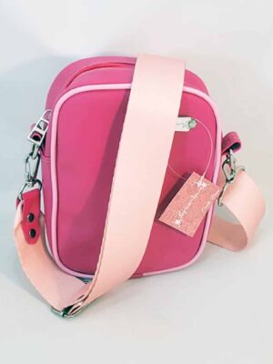 Bandolera de cuero sintético ULTIMA MODA!!!! - 15x19x7 - Marca SETIEMBRE - FUCSIA