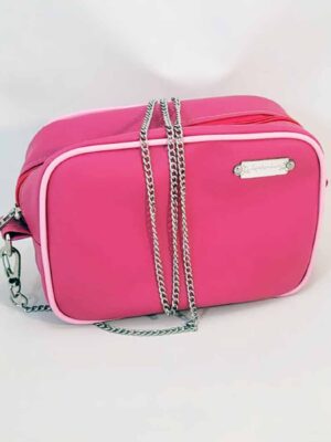 Bandolera de cuero sintético ULTIMA MODA!!!! - 15x19x7 - Marca SETIEMBRE - FUCSIA