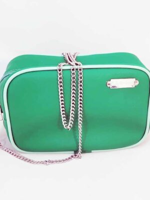Bandolera de cuero sintético ULTIMA MODA!!!! - 15x19x7 - Marca SETIEMBRE - VERDE MANZANA