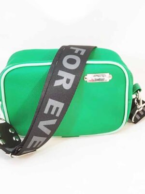 Bandolera de cuero sintético ULTIMA MODA!!!! - 15x19x7 - Marca SETIEMBRE - VERDE MANZANA