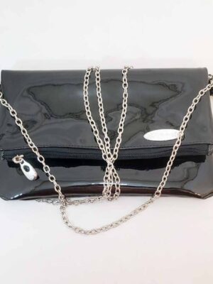 Bandolera cartera de noche – MARCA SEPTIEMBRE – NEGRO CHAROL