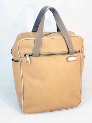 Mochila de cuero sintético 27x32x12 - Marca Septiembre - Forrada - HABANO