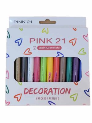 Caja de marcadores acrílicos para uñas - 12 colores