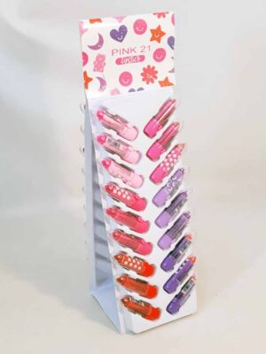 Blister con 36 labiales para niñas - LIP BALM - Tonos surtidos - MARCA PINK 21