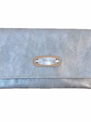 Billetera de cuero sintético - PLATEADO CON BRILLO