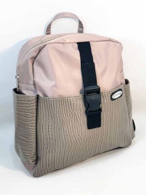 Mochila de sintética 27x29x10 - Marca Septiembre - Forrada - HABANO