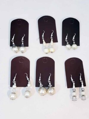 6 Pares de aros con perlas