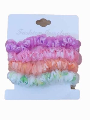 4 Scrunchies en blister - MULTICOLORES
