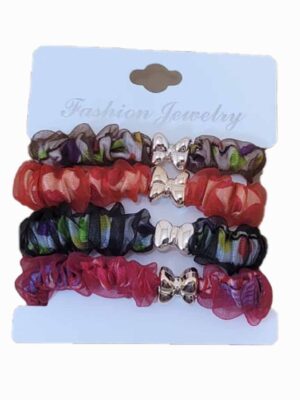 4 Scrunchies en blister - MULTICOLORES