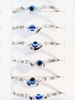 Pulsera esclavas de acero quirúrgico con ojo turco