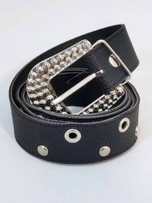 Cinto de símil cuero - PASO 30 mm - NEGRO - 1,10 metro