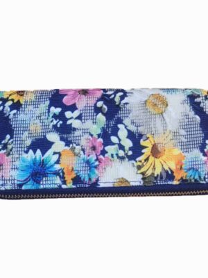 Billetera de estampado flores fondo AZUL