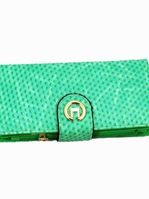 Billetera de calidad con separadores y cierre - VERDE AGUA