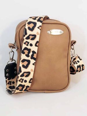 Bandolera de cuero sintético ULTIMA MODA!!!! - 15x19x7 - Marca SETIEMBRE - HABANO