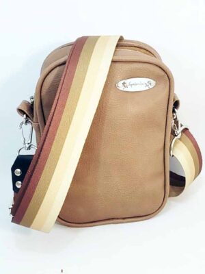 Bandolera de cuero sintético ULTIMA MODA!!!! - 15x19x7 - Marca SETIEMBRE - HABANO