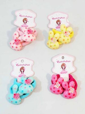 Par de gomitas con dijes de acrílico - COLORES SURTIDOS