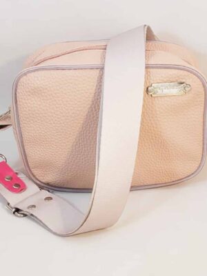 Bandolera de cuero sintético ULTIMA MODA!!!! - 15x19x7 - Marca SETIEMBRE - NUDE