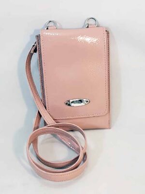 Porta celular bandolera de cuero sintético - Marca SETIEMBRE - CAMEL NUDE